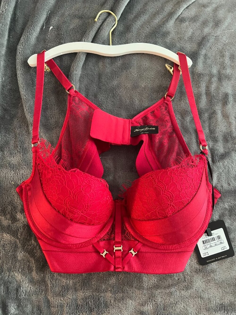 NWT Honey Birdette Belinda Crimson Bra 38C